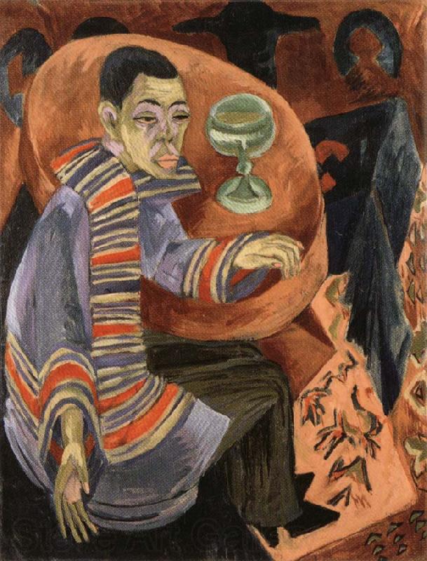 Ernst Ludwig Kirchner The Drinker or Self-Portrait as a Drunkard France oil painting art